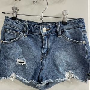 Girls art class distressed jean shorts size large